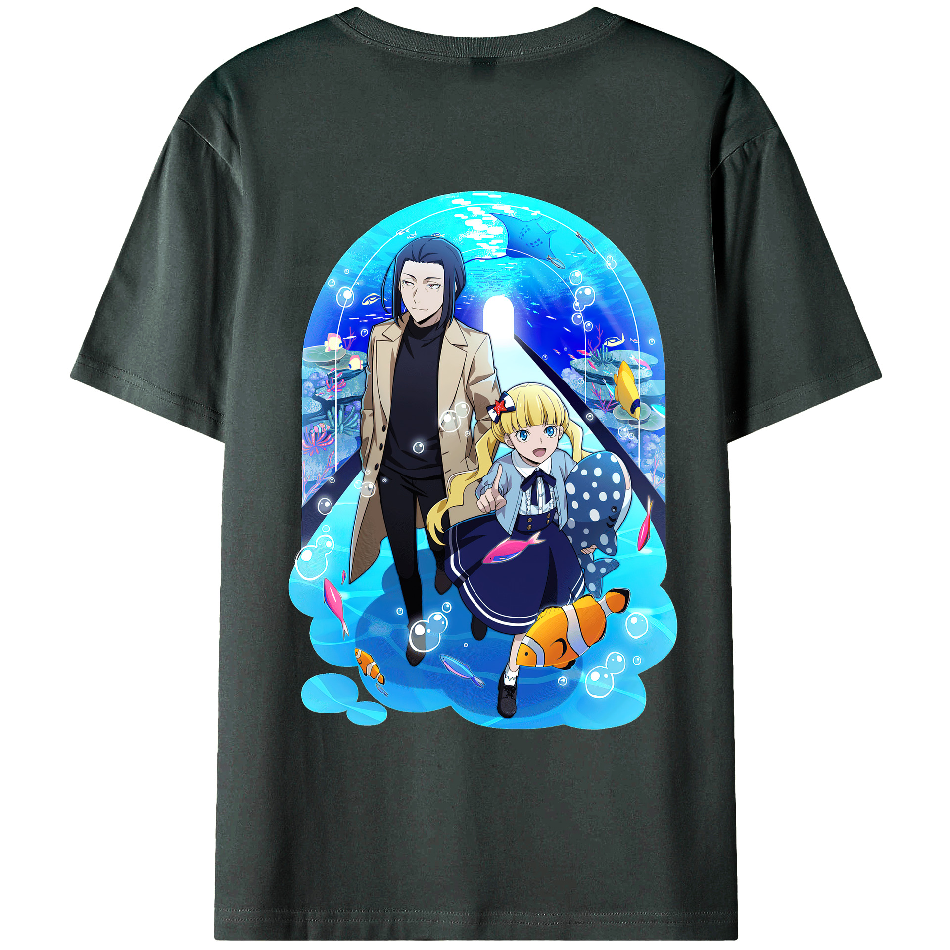 （画像用） 文豪ストレイドッグス Bungo Stray Dogs 綿100％ メンズ半袖Tシャツ（バックプリント） 通気性